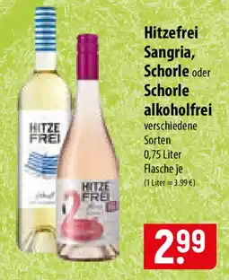 Famila Nord Ost Hitzefrei Sangria, Schorle oder Schorle alkoholfrei Angebot