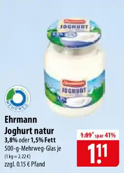 Famila Nord Ost Ehrmann Joghurt natur Angebot