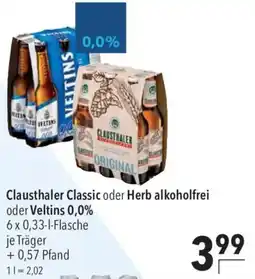 CITTI Markt Clausthaler Classic oder Herb alkoholfrei oder Veltins 0,0% Angebot