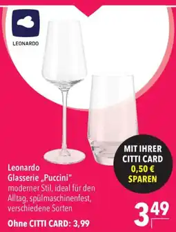 CITTI Markt Leonardo Glasserie „Puccini“ Angebot