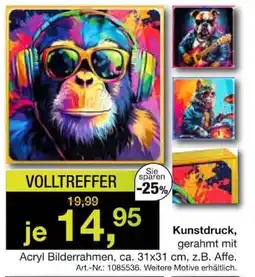 Möbel Inhofer Acryl Bilderrahmen, ca. 31x31 cm, z.B. Affe. Angebot