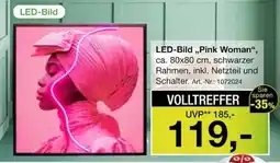 Möbel Inhofer LED-Bild „Pink Woman“ Angebot