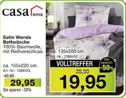 Möbel Inhofer Satin Wende Bettwäsche casaNOVA Angebot
