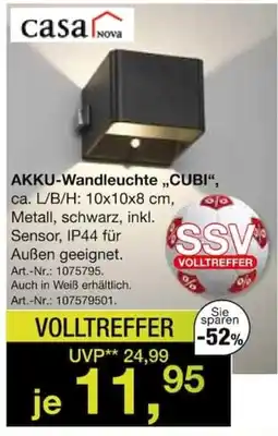 Möbel Inhofer AKKU-Wandleuchte „CUBI“ Angebot