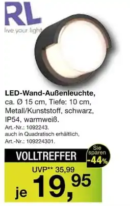 Möbel Inhofer RL LED-Wand-Außenleuchte Angebot