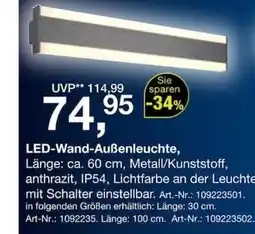 Möbel Inhofer LED-Wand-Außenleuchte Angebot