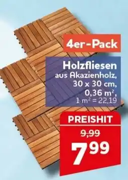 CENTERSHOP Holzfliesen aus Akazienholz Angebot