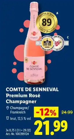 Lidl COMTE DE SENNEVAL Premium Rosé Champagner Angebot