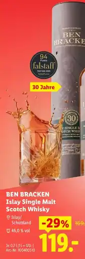 Lidl BEN BRACKEN Islay Single Malt Scotch Whisky Angebot