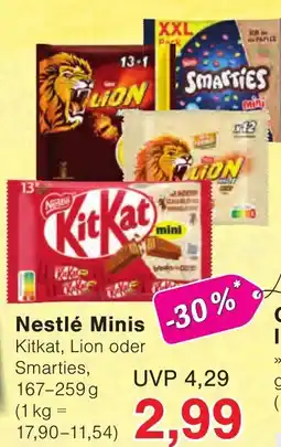 Wiglo Wunderland Nestlé Minis Kitkat, Lion oder Smarties Angebot