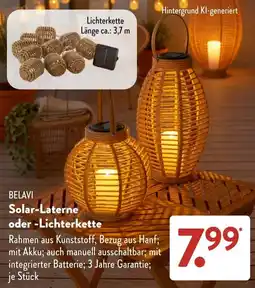 Aldi Süd BELAVI Solar-Laterne oder Lichterkette Angebot