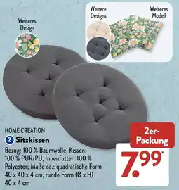 Aldi Süd HOME CREATION Sitzkissen Angebot