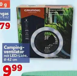 CENTERSHOP GRUNDIG Campingventilator mit LED-Licht Angebot