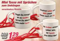 Posten Börse Mini Tasse mit Sprüchen zum Umhängen Angebot