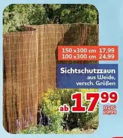 CENTERSHOP Sichtschutzzaun aus Weide Angebot