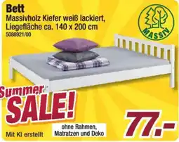 Poco Bett Massivholz Kiefer weiß lackiert Angebot