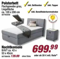 Poco Polsterbett Flachgewebe grau Angebot