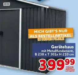 CENTERSHOP Gerätehaus mit Metallfundament Angebot