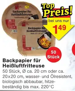 Wiglo Wunderland Backpapier für Heißluftfritteuse Angebot