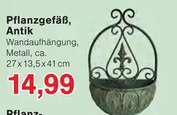 Wiglo Wunderland Pflanzgefäß, Antik Wandaufhängung, Metall Angebot