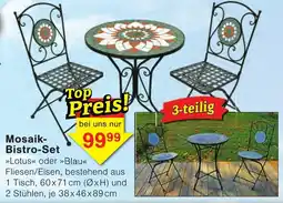 Wiglo Wunderland Mosaik-Bistro-Set »Lotus« oder »Blau« Angebot