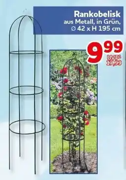 CENTERSHOP Rankobelisk aus Metall, in Grün Angebot