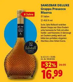 Lidl SANSIBAR DELUXE Grappa Prosecco Riserva Angebot