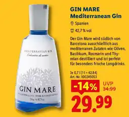 Lidl GIN MARE Mediterranean Gin Angebot