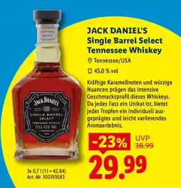 Lidl JACK DANIEL'S Single Barrel Select Tennessee Whiskey Angebot