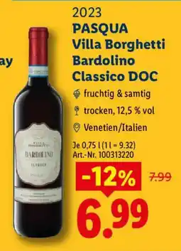 Lidl 2023 PASQUA Villa Borghetti Bardolino Classico DOC Angebot