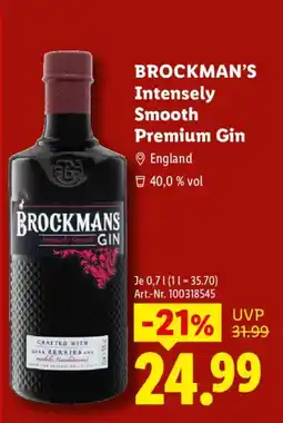 Lidl BROCKMAN'S Intensely Smooth Premium Gin Angebot