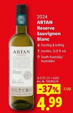 Lidl ARTAN Reserve Sauvignon Blanc Angebot