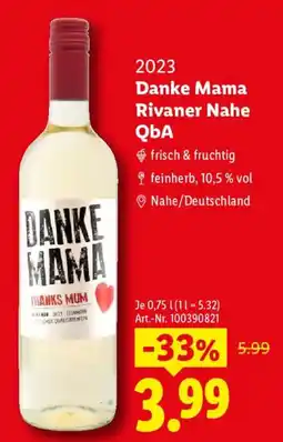 Lidl Danke Mama Danke Mama Rivaner Nahe QbA Angebot