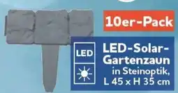 CENTERSHOP LED-Solar-Gartenzaun in Steinoptik Angebot