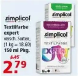 Multi Markt simplicol Textilfarbe expert Angebot