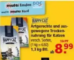 Multi Markt HAPPY CAT Artgerechte und ausgewogene Trockenfutter Angebot