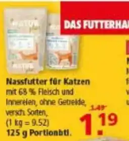Multi Markt Nassfutter für Katzen mit 68 % Fleisch und Innereien, ohne Getreide Angebot