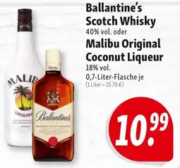 Nah & Frisch Ballantine's Scotch Whisky 40% vol. oder Malibu Original Coconut Liqueur 18% vol. Angebot
