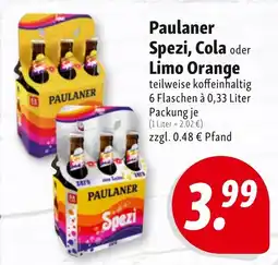Nah & Frisch Paulaner Spezi, Cola oder Limo Orange Angebot