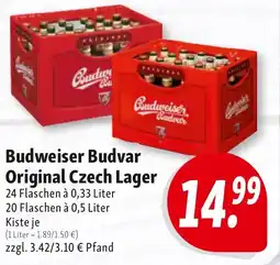 Nah & Frisch Budweiser Budvar Original Czech Lager Angebot