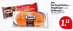 Nah & Frisch Jaus Hot Dog Brötchen 4er, Megaburger 4er oder Hamburger 6er Angebot