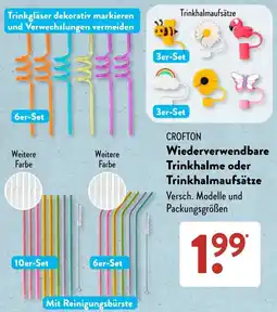 Aldi Süd Crofton wiederverwendbare trinkhalme oder trinkhalmaufsätze Angebot