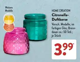 Aldi Süd HOME CREATION Citronella Duftkerze Angebot