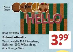 Aldi Süd HOME CREATION Kokos-Fußmatte Angebot