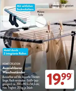 Aldi Süd Home creation ausziehbarer wäscheständer Angebot