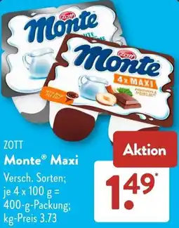 Aldi Süd ZOTT Monte Maxi Angebot
