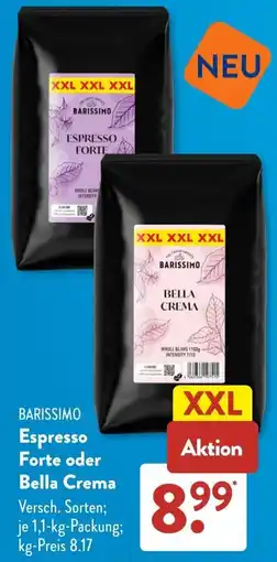 Aldi Süd BARISSIMO Espresso Forte oder Bella Crema Angebot