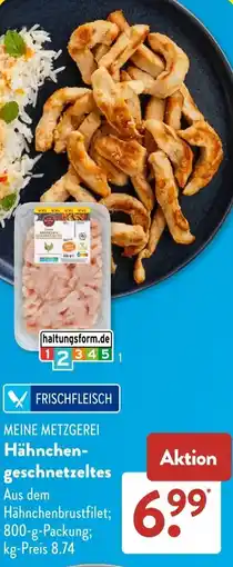 Aldi Süd MEINE METZGEREI Hähnchengeschnetzeltes Angebot