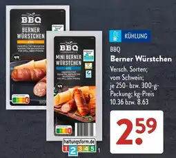 Aldi Süd Bbq berner würstchen Angebot