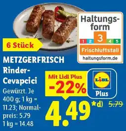 Lidl METZGERFRISCH Rinder Cevapcici Angebot